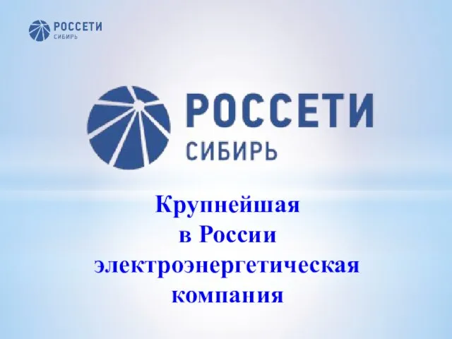 Крупнейшая в России электроэнергетическая компания