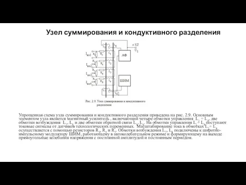 Узел суммирования и кондуктивного разделения Упрощенная схема узла суммирования и кондуктивного разделения