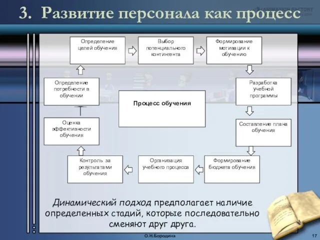 О.Н.Бородина Динамический подход предполагает наличие определенных стадий, которые последовательно сменяют друг друга.