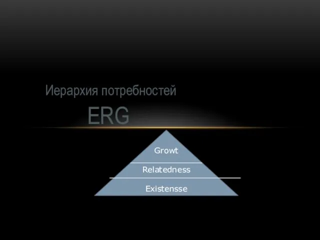 ERG Иерархия потребностей Growt Relatedness Existensse