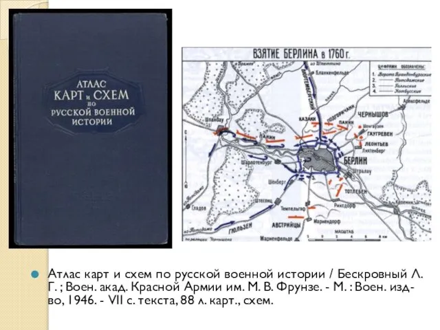 Атлас карт и схем по русской военной истории / Бескровный Л. Г.