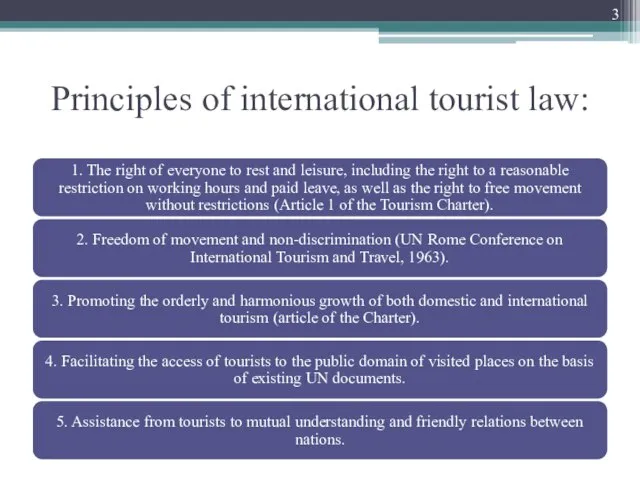 Principles of international tourist law: