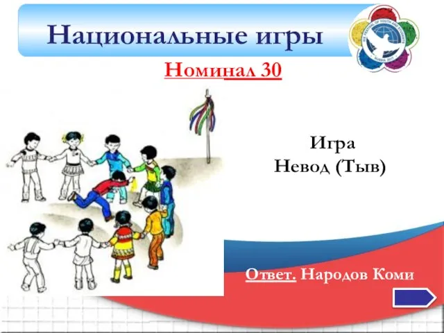 Национальные игры Номинал 30 Ответ. Народов Коми Игра Невод (Тыв)