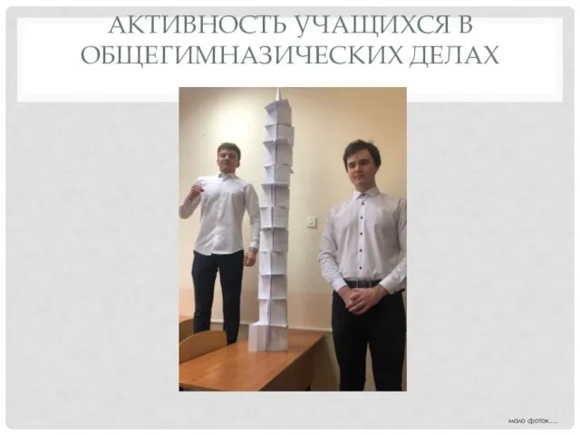 АКТИВНОСТЬ УЧАЩИХСЯ В ОБЩЕГИМНАЗИЧЕСКИХ ДЕЛАХ мало фоток.....