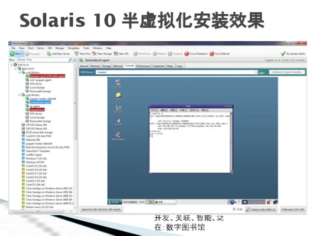 开发、关联、智能、泛在：数字图书馆 Solaris 10 半虚拟化安装效果