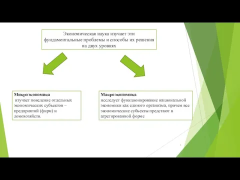 Экономическая наука изучает эти фундаментальные проблемы и способы их решения на двух