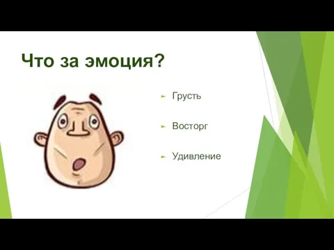 Что за эмоция? Грусть Восторг Удивление