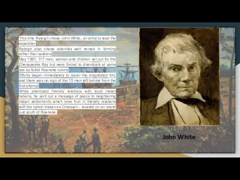 This time Raleigh chose John White, an artist to lead the expedition