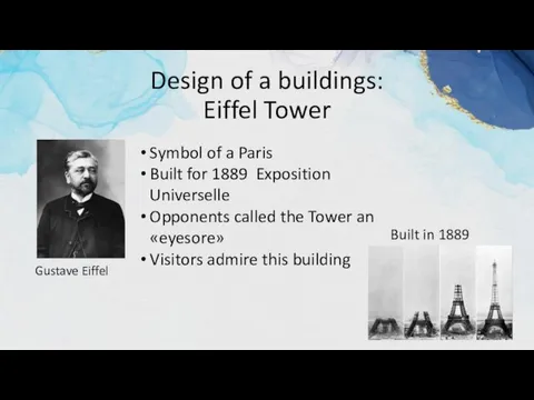 Design of a buildings: Eiffel Tower Symbol of a Paris Built for
