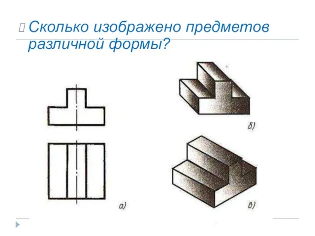 Сколько изображено предметов различной формы?