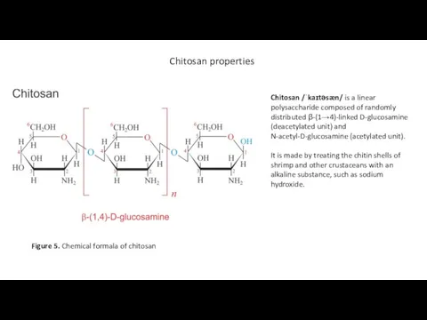Chitosan properties Chitosan /ˈkaɪtəsæn/ is a linear polysaccharide composed of randomly distributed