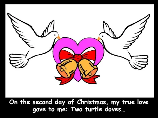 On the second day of Christmas, my true love gave to me: Two turtle doves…
