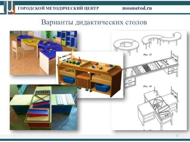 ГОРОДСКОЙ МЕТОДИЧЕСКИЙ ЦЕНТР mosmetod.ru Варианты дидактических столов