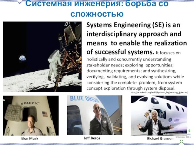 Системная инженерия: борьба со сложностью Systems Engineering (SE) is an interdisciplinary approach