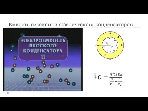 Емкость плоского и сферического конденсаторов