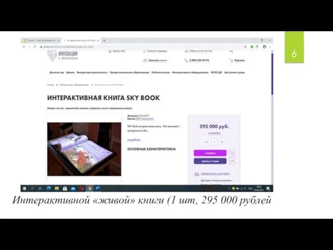 Интерактивной «живой» книги (1 шт, 295 000 рублей