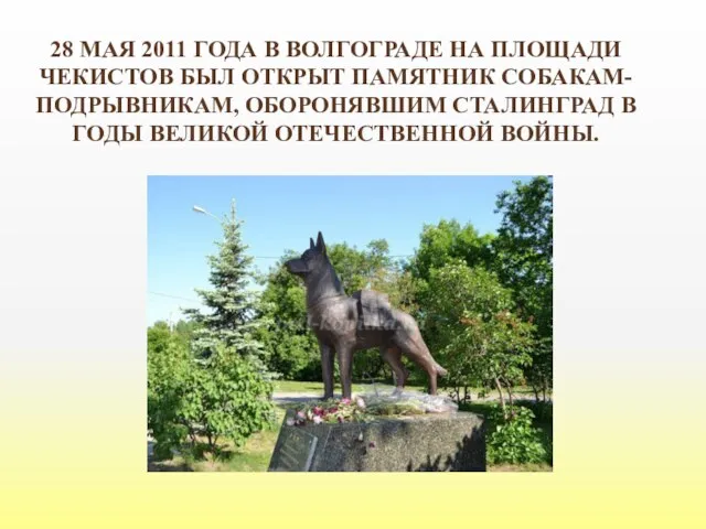 28 МАЯ 2011 ГОДА В ВОЛГОГРАДЕ НА ПЛОЩАДИ ЧЕКИСТОВ БЫЛ ОТКРЫТ ПАМЯТНИК