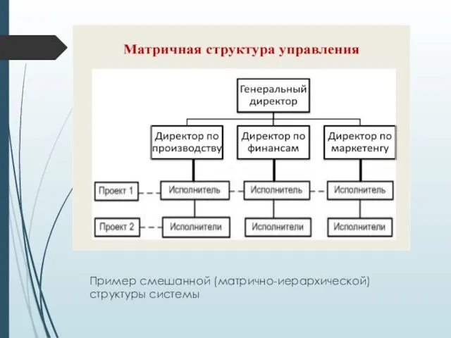 Пример смешанной (матрично-иерархической) структуры системы