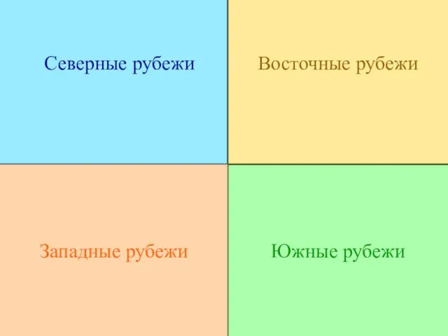 * Западные рубежи Южные рубежи Северные рубежи Восточные рубежи