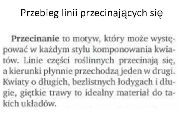 Przebieg linii przecinających się