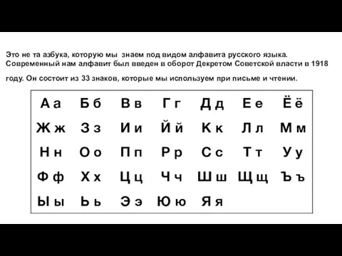 Это не та азбука, которую мы знаем под видом алфавита русского языка.
