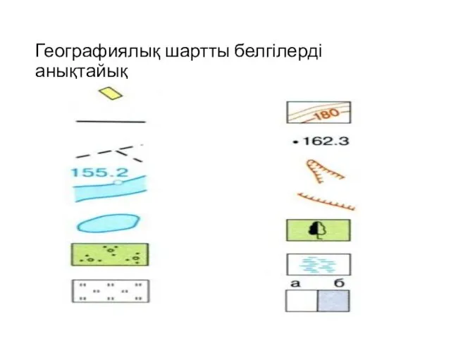 Географиялық шартты белгілерді анықтайық