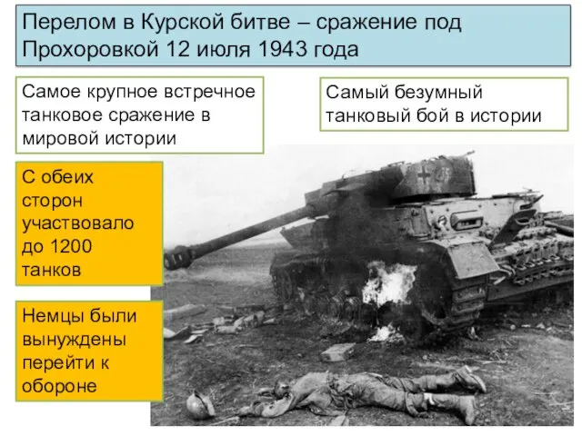 Перелом в Курской битве – сражение под Прохоровкой 12 июля 1943 года