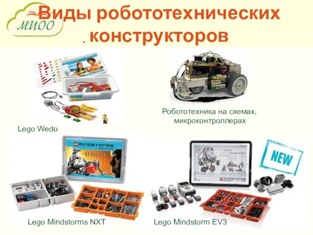 Виды робототехнических конструкторов Lego Mindstorms NXT Lego Mindstorm EV3 Робототехника на схемах, микроконтроллерах Lego Wedo