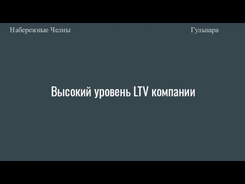 Высокий уровень LTV компании Гульнара Набережные Челны