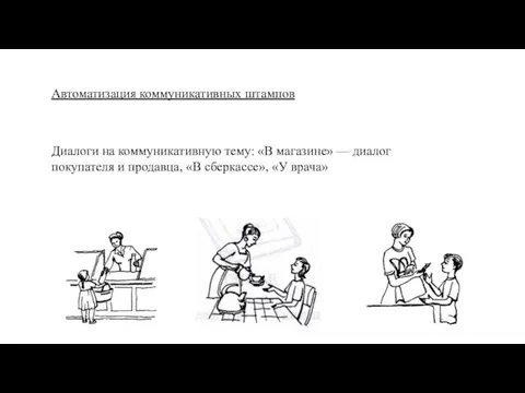 Автоматизация коммуникативных штампов Диалоги на коммуникативную тему: «В магазине» — диалог покупателя