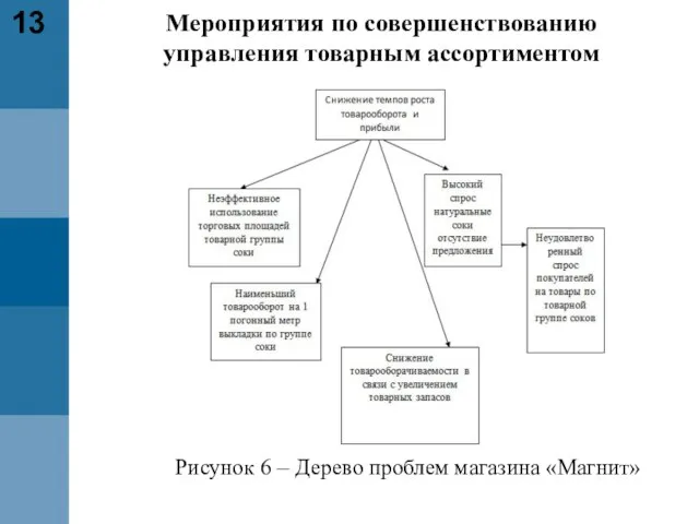 Мероприятия по совершенствованию управления товарным ассортиментом 13 Рисунок 6 – Дерево проблем магазина «Магнит»