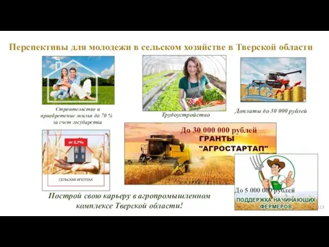 Построй свою карьеру в агропромышленном комплексе Тверской области! Перспективы для молодежи в