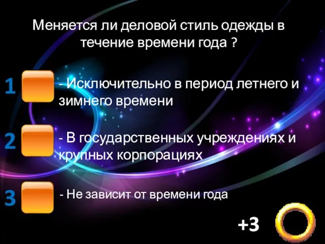 Меняется ли деловой стиль одежды в течение времени года ? - Исключительно