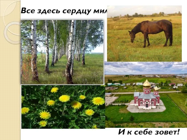 Все здесь сердцу милое И к себе зовет!