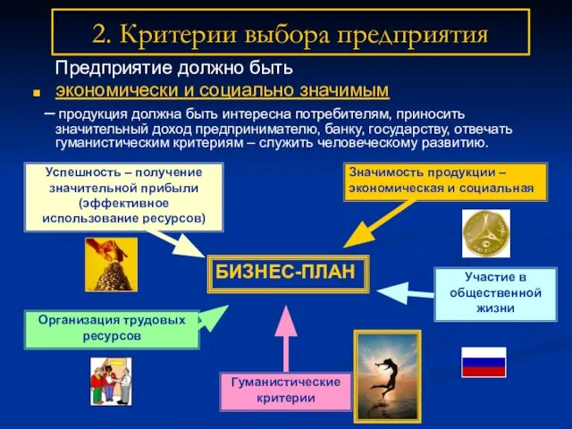 2. Критерии выбора предприятия Предприятие должно быть экономически и социально значимым –