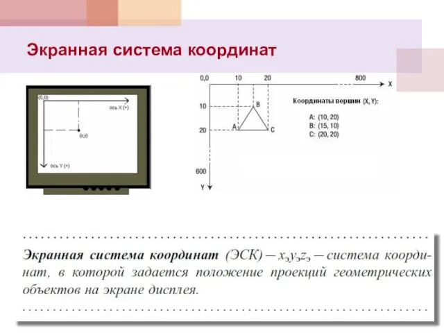 Экранная система координат