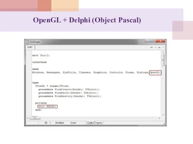 OpenGL + Delphi (Object Pascal)