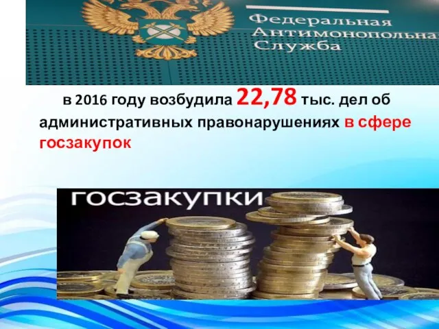 ФАС в 2016 году возбудила 22,78 тыс. дел об административных правонарушениях в сфере госзакупок