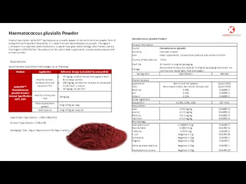 Product Description: AstALPHY" Haematococcus pluvialis powder is the red or dark red