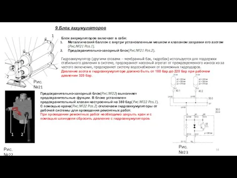 Предохранительно-запорный блок(Рис.№22) выполняет предохранительные фунции. В блоке установлен предохранительный клапан настроенный на