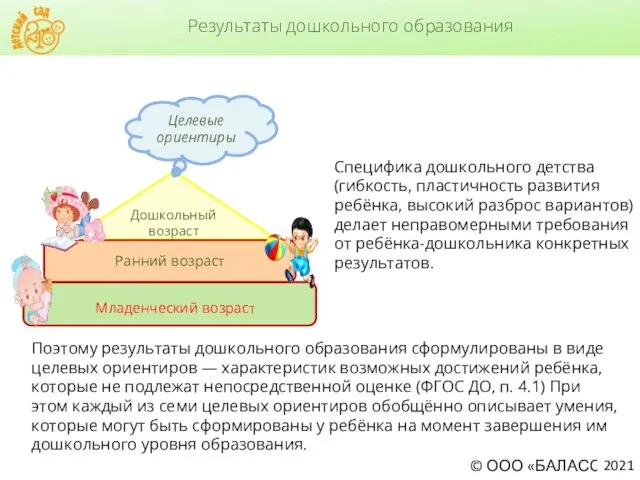 2021 Специфика дошкольного детства (гибкость, пластичность развития ребёнка, высокий разброс вариантов) делает