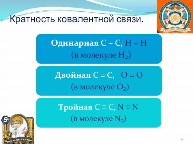 Кратность ковалентной связи.