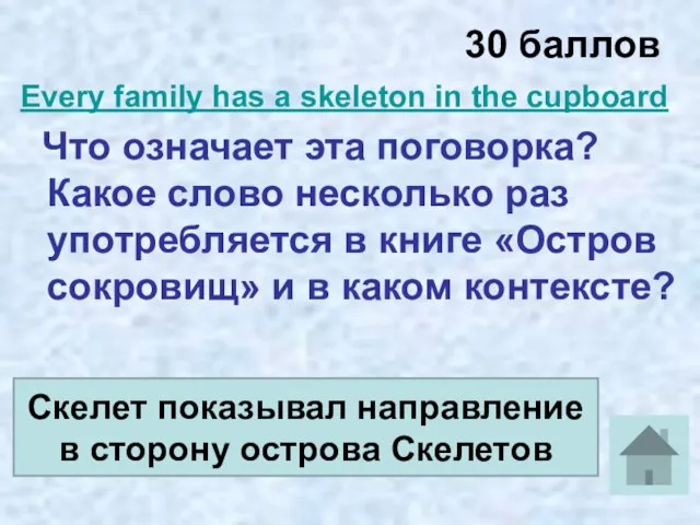 30 баллов Every family has a skeleton in the cupboard Что означает