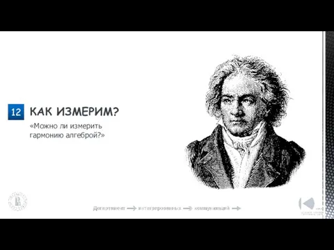 12 КАК ИЗМЕРИМ? «Можно ли измерить гармонию алгеброй?»