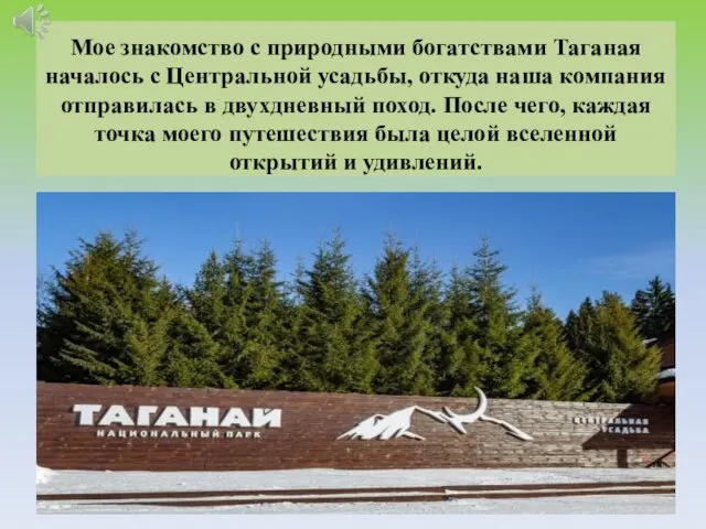 Мое знакомство с природными богатствами Таганая началось с Центральной усадьбы, откуда наша