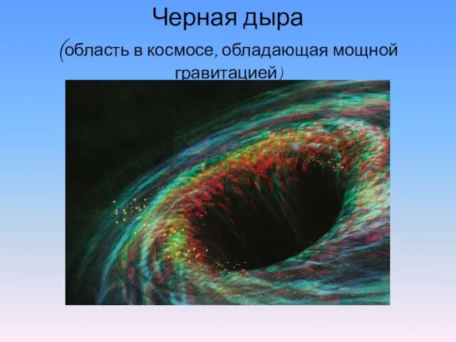 Черная дыра (область в космосе, обладающая мощной гравитацией)