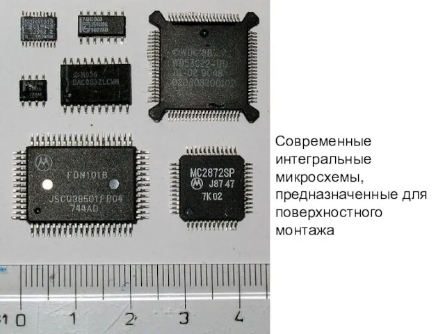 Современные интегральные микросхемы, предназначенные для поверхностного монтажа