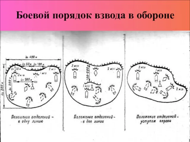 Боевой порядок взвода в обороне