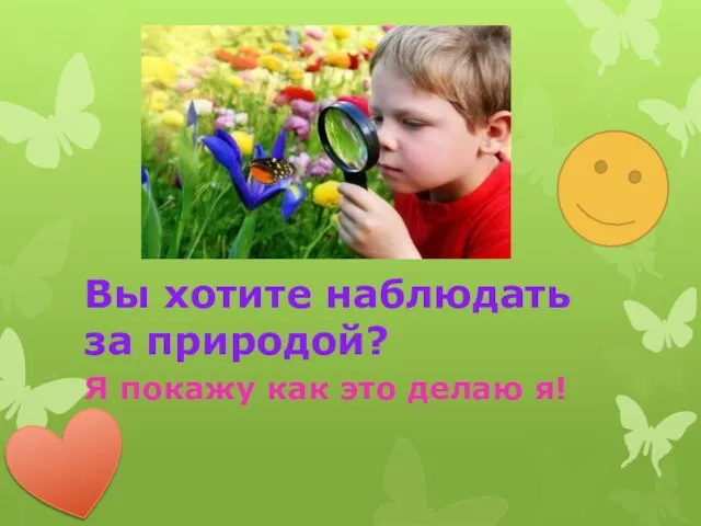 Вы хотите наблюдать за природой? Я покажу как это делаю я!