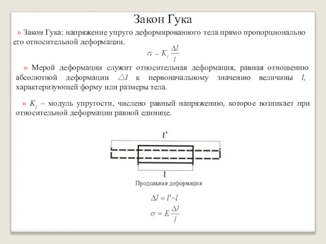 Закон Гука » Закон Гука: напряжение упруго деформированного тела прямо пропорционально его